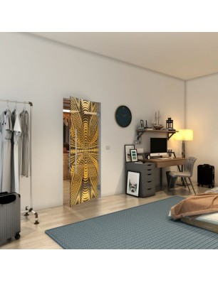 Pendeltür - Fineprint Model 037 Gold auf Grauglas