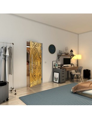 Pendeltür - Fineprint Model 074 Gold auf Grauglas