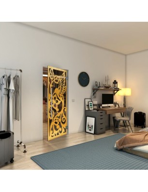 Pendeltür - Fineprint Model 112 Gold auf Grauglas