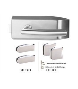 Glastürbeschlag Andrea  SET  - Edelstahlfarbig