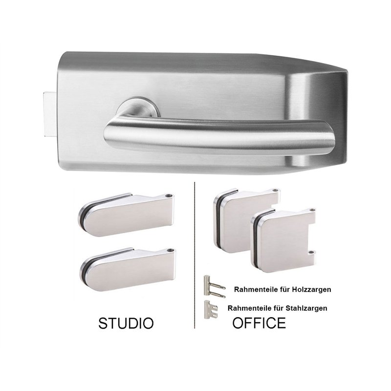 Glastürbeschlag Andrea  SET  - Edelstahlfarbig