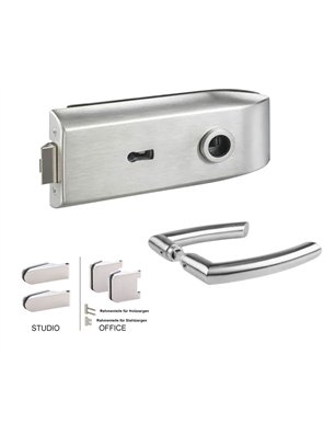 Glastürbeschlag Andrea  SET  - Edelstahlfarbig