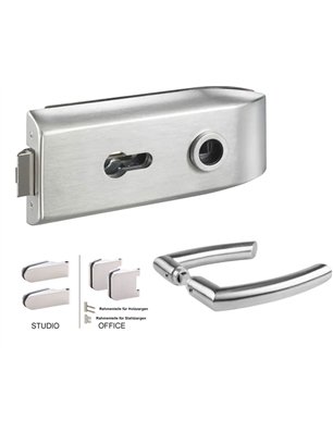 Glastürbeschlag Andrea  SET  - Edelstahlfarbig