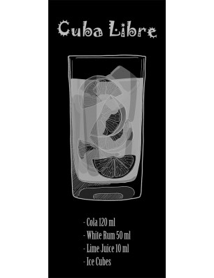 Pendeltür Cuba Libre Gelasert Auf Klarglas