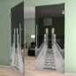 Pendeltür Treppe Gelasert Auf Grauglas
