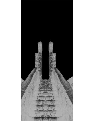 Pendeltür Treppe Gelasert Auf Grauglas