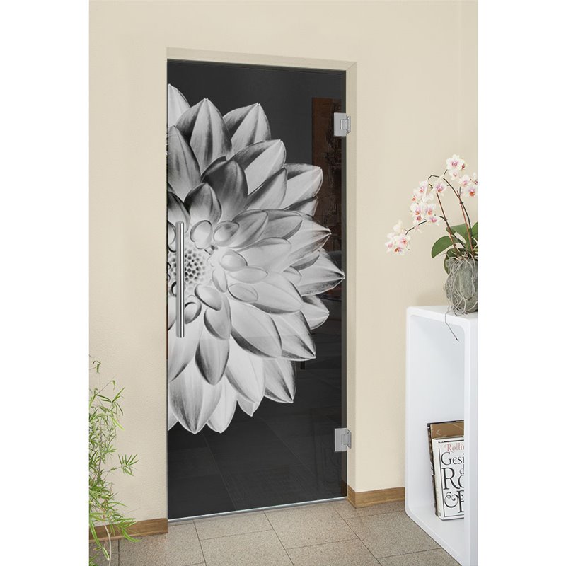 Pendeltür Blume 4 Gelasert Auf Grauglas Pendeltür Blume 4 Gelasert Auf Grauglas