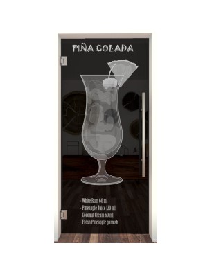 Pendeltür Pina Colada Gelasert Auf Grauglas