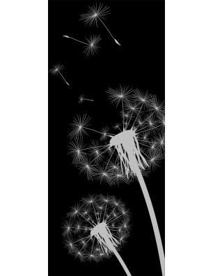 Pendeltür Pusteblume Gelasert Auf Grauglas