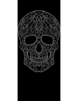 Lichtausschnitt Skull 3 Gelasert Auf Klarglas