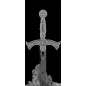 Lichtausschnitt Excalibur Gelasert Auf Klarglas