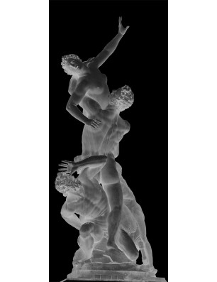 Lichtausschnitt Michelangelo Gelasert Auf Klarglas