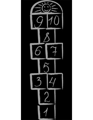 Lichtausschnitt Hopscotch Gelasert Auf Klarglas