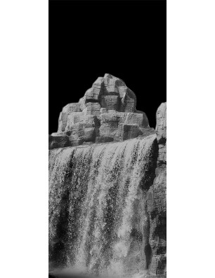 Lichtausschnitt Wasserfall II Gelasert Auf Grauglas