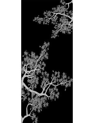 Lichtausschnitt Japan Garden Gelasert Auf Grauglas