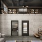 Ganzglastür Loft Schwarzlack 16 Auf Klarglas
