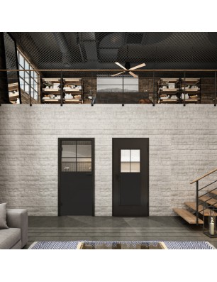 Ganzglastür Loft Schwarzlack 23 Auf Klarglas