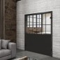 Ganzglastür Loft Schwarzlack 28 Auf Klarglas