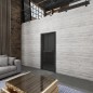 Ganzglastür Loft Schwarzlack 08 Auf Grauglas