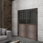 Ganzglastür Loft Rosteisen Genietet 16 Auf Grauglas