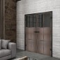 Ganzglastür Loft Rosteisen Genietet 19 Auf Grauglas