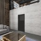 Ganzglastür Loft Schwarzlack 29 Auf Grauglas