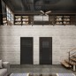 Ganzglastür Loft Schwarzlack 29 Auf Grauglas