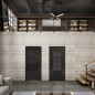 Ganzglastür Loft Schwarzlack 34 Auf Grauglas