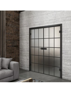 Ganzglastür Loft Schwarzlack 09 Blickdicht-modernes Zuhause