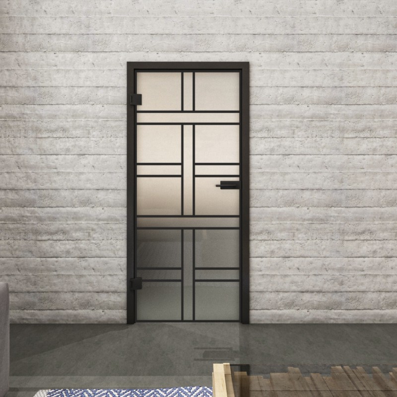 Ganzglastür Loft Schwarzlack 13 Blickdicht