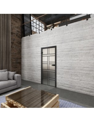 Ganzglastür Loft Schwarzlack 13 Blickdicht-modernes Zuhause