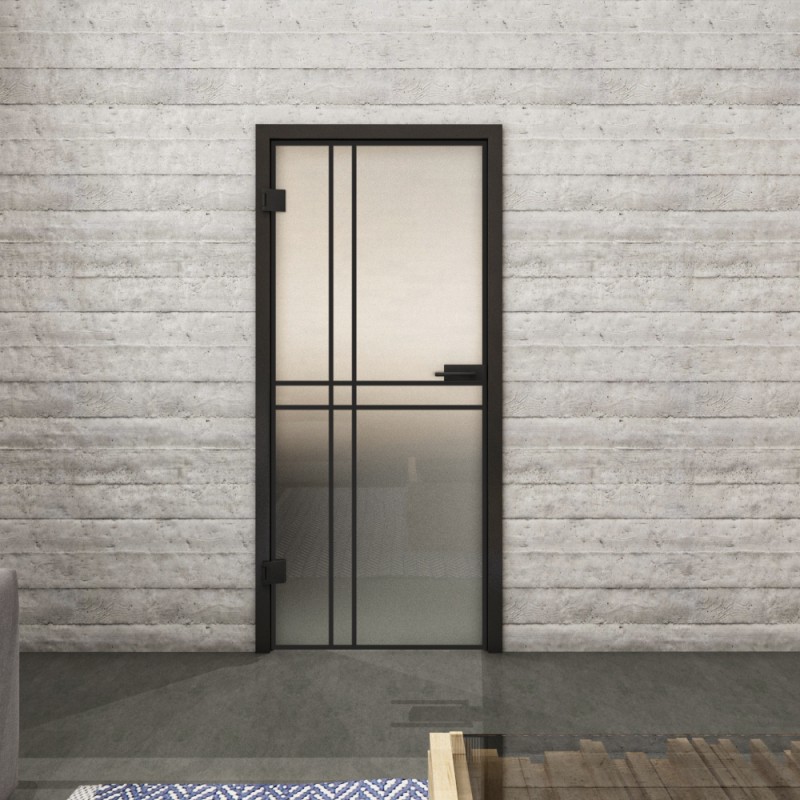 Ganzglastür Loft Schwarzlack 21 Blickdicht