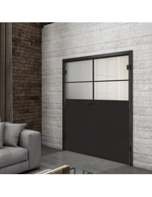 Ganzglastür Loft Schwarzlack 22 Blickdicht-modernes Zuhause