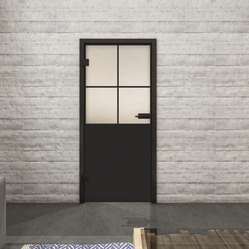 Ganzglastür Loft Schwarzlack 24 Blickdicht
