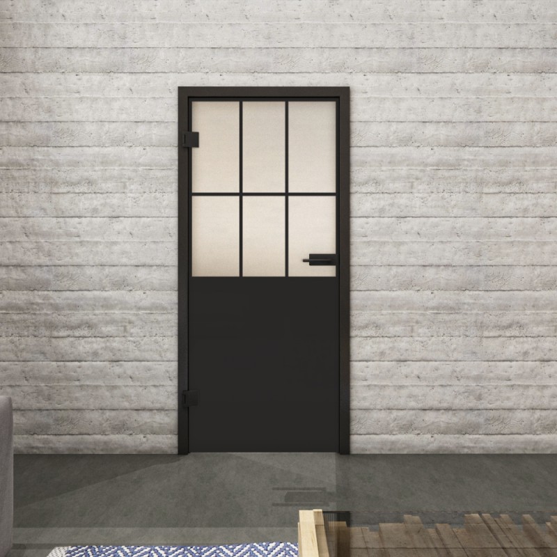 Ganzglastür Loft Schwarzlack 28 Blickdicht