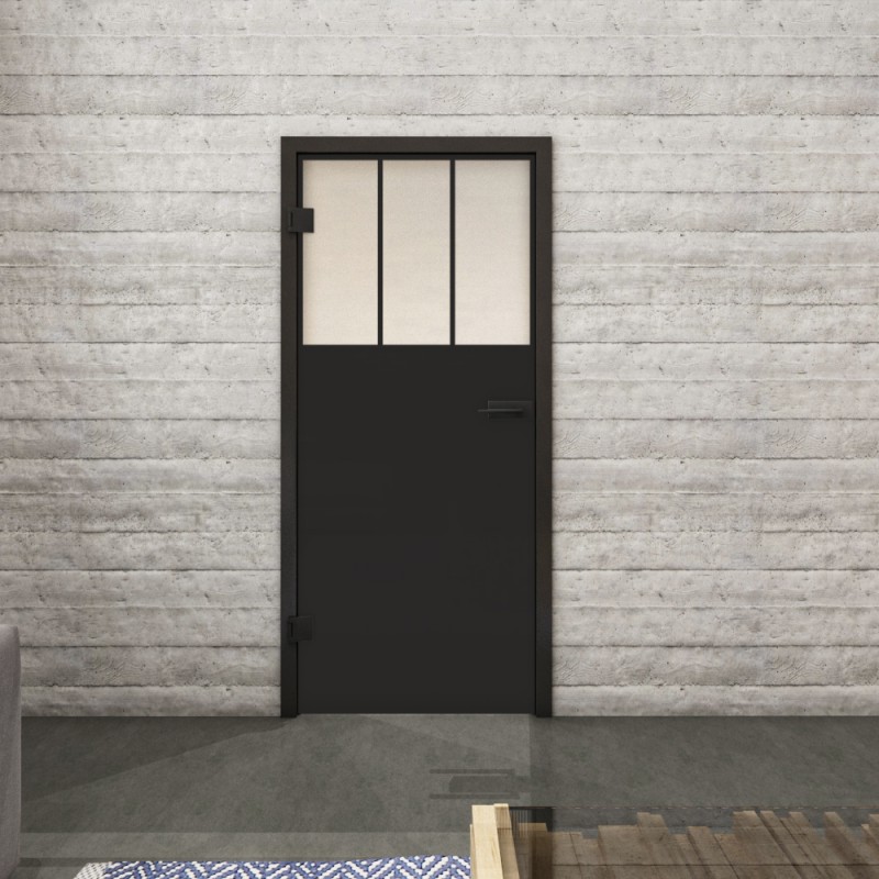 Ganzglastür Loft Schwarzlack 29 Blickdicht