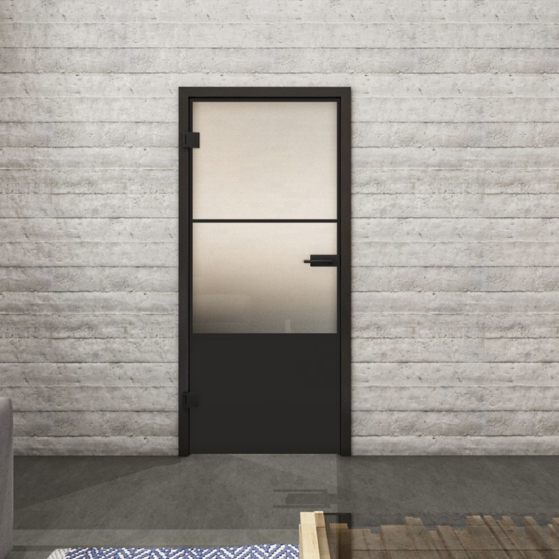 Ganzglastür Loft Schwarzlack 33 Blickdicht