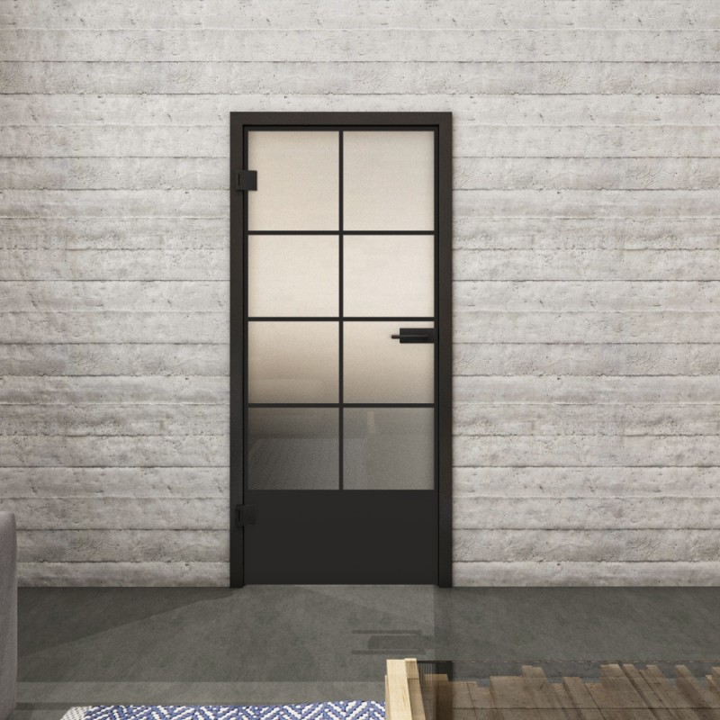 Ganzglastür Loft Schwarzlack 34 Blickdicht