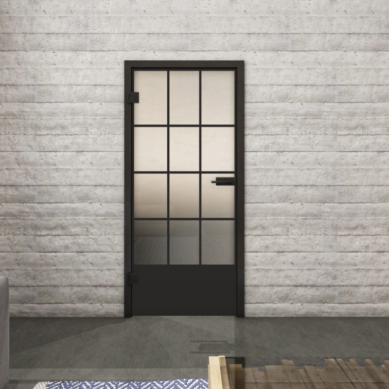Ganzglastür Loft Schwarzlack 37 Blickdicht