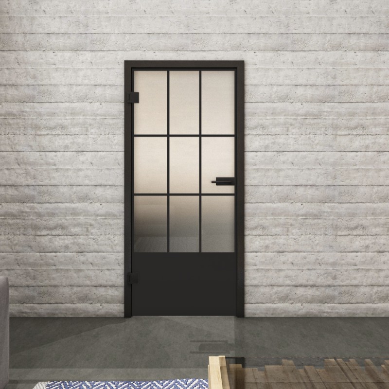 Ganzglastür Loft Schwarzlack 38 Blickdicht
