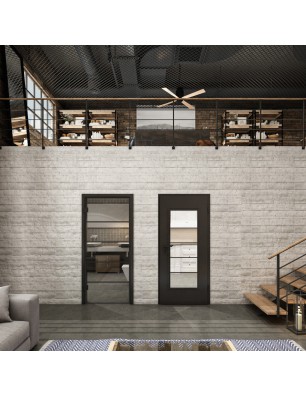 Lichtausschnitt Loft Schwarzlack 01 Auf Klarglas
