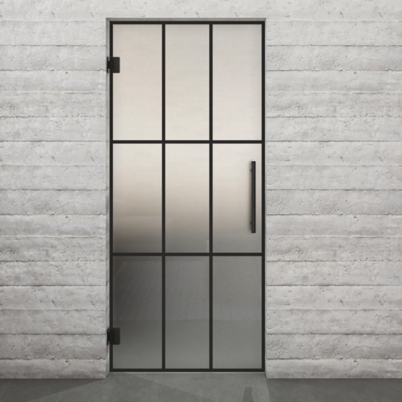 Pendeltür Loft Schwarzlack 11 Blickdicht