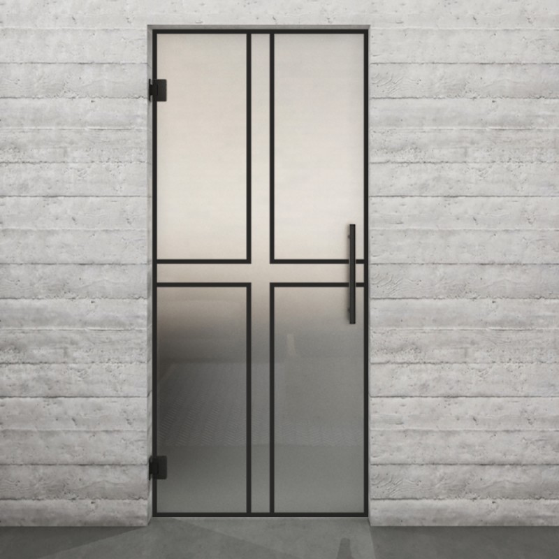 Pendeltür Loft Schwarzlack 15 Blickdicht