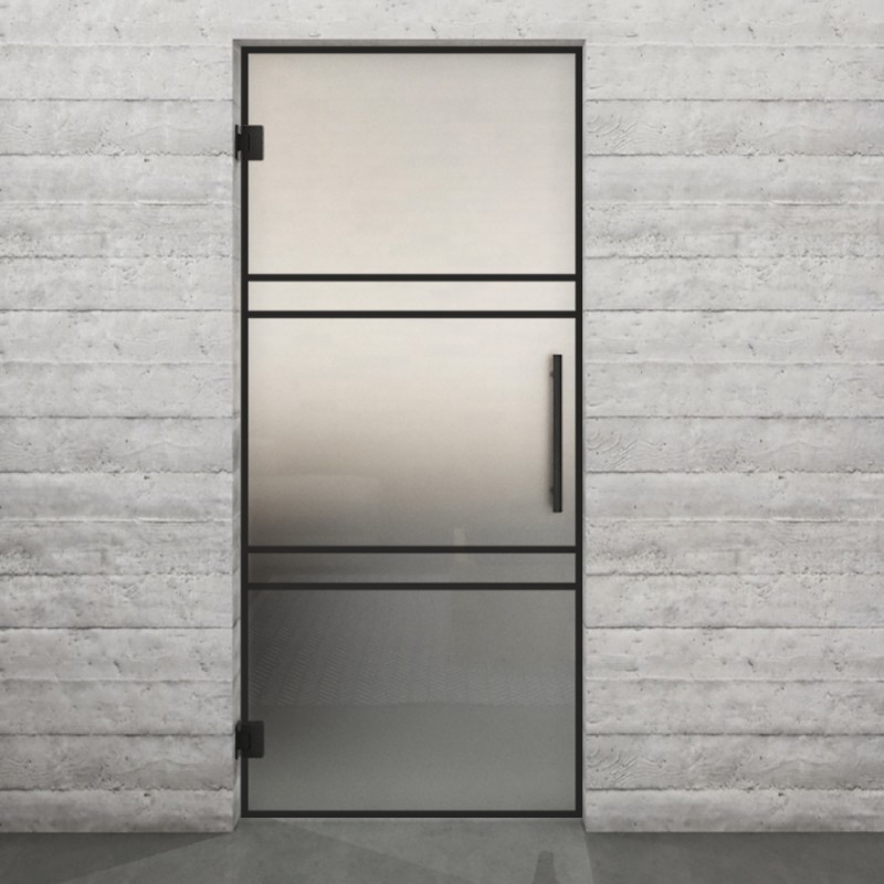Pendeltür Loft Schwarzlack 17 Blickdicht
