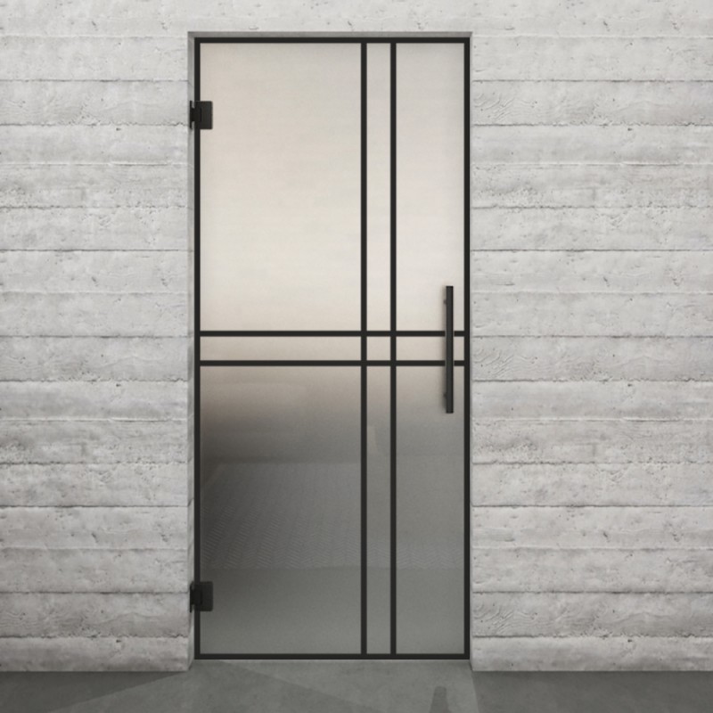 Pendeltür Loft Schwarzlack 21 Blickdicht