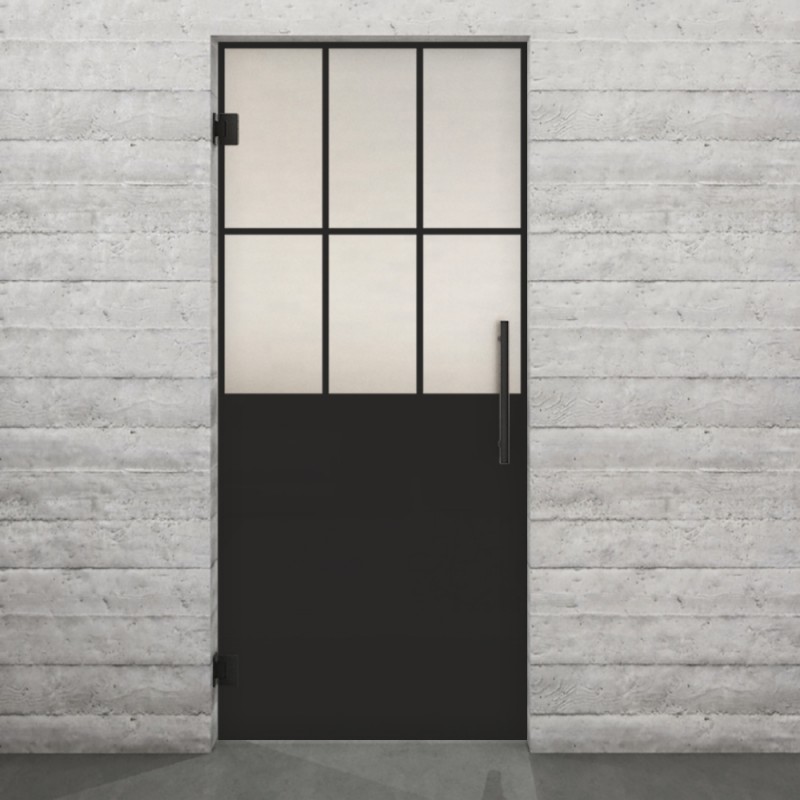 Pendeltür Loft Schwarzlack 28 Blickdicht