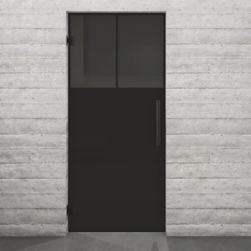 Pendeltür Loft Schwarzlack 25 Auf Grauglas