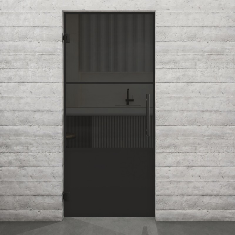 Pendeltür Loft Schwarzlack 33 Auf Grauglas