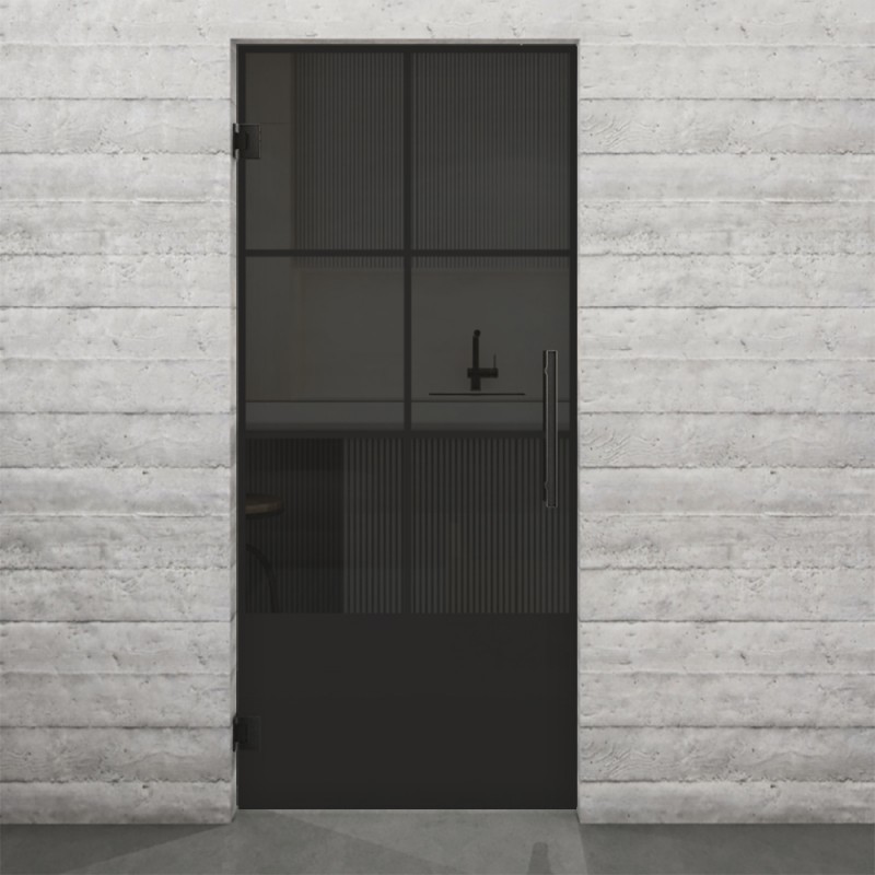 Pendeltür Loft Schwarzlack 35 Auf Grauglas