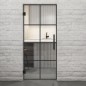 Pendeltür Loft Schwarzlack 06 Auf Klarglas